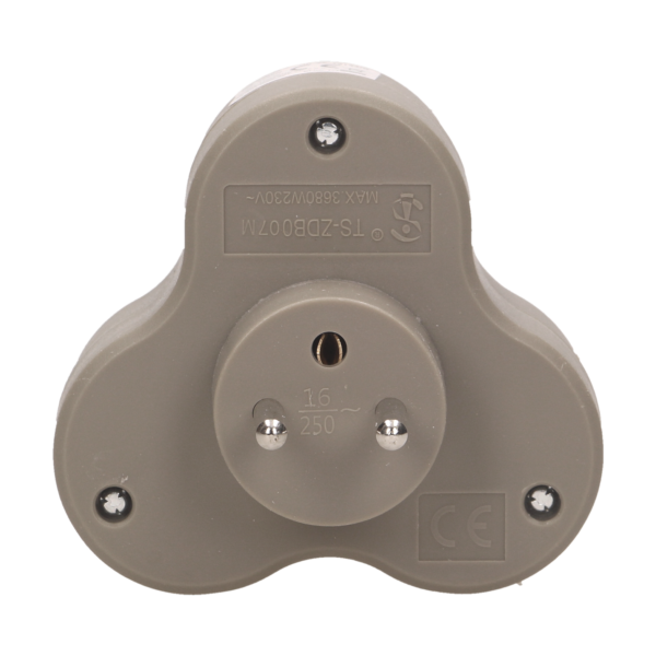 Triple socket outlet, gray