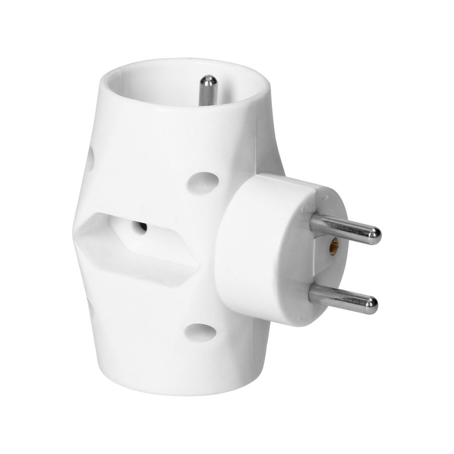 Triple splitter 2x2P+E 1x2P/II, white