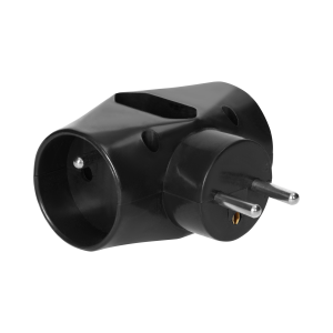 Triple splitter 2x2P+E 1x2P/II, black
