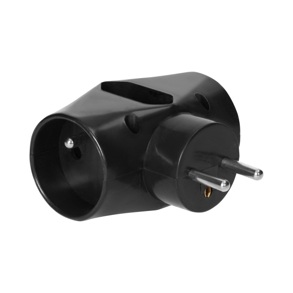 Triple splitter 2x2P+E 1x2P/II, black
