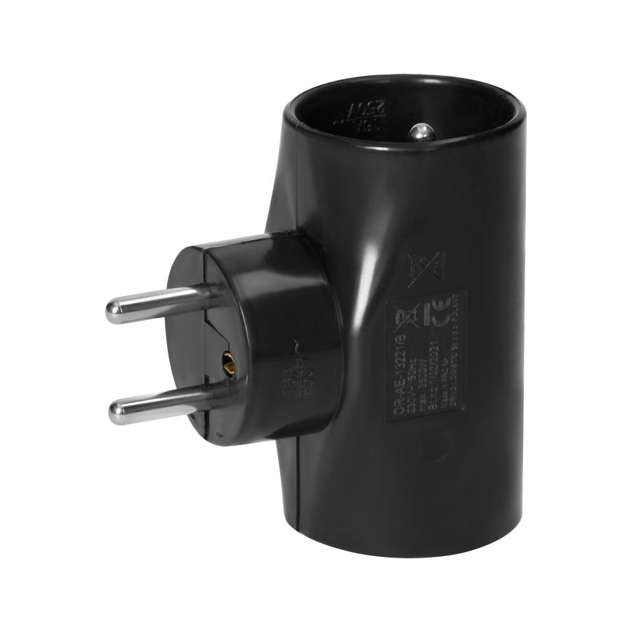 Triple splitter 2x2P+E 1x2P/II, black