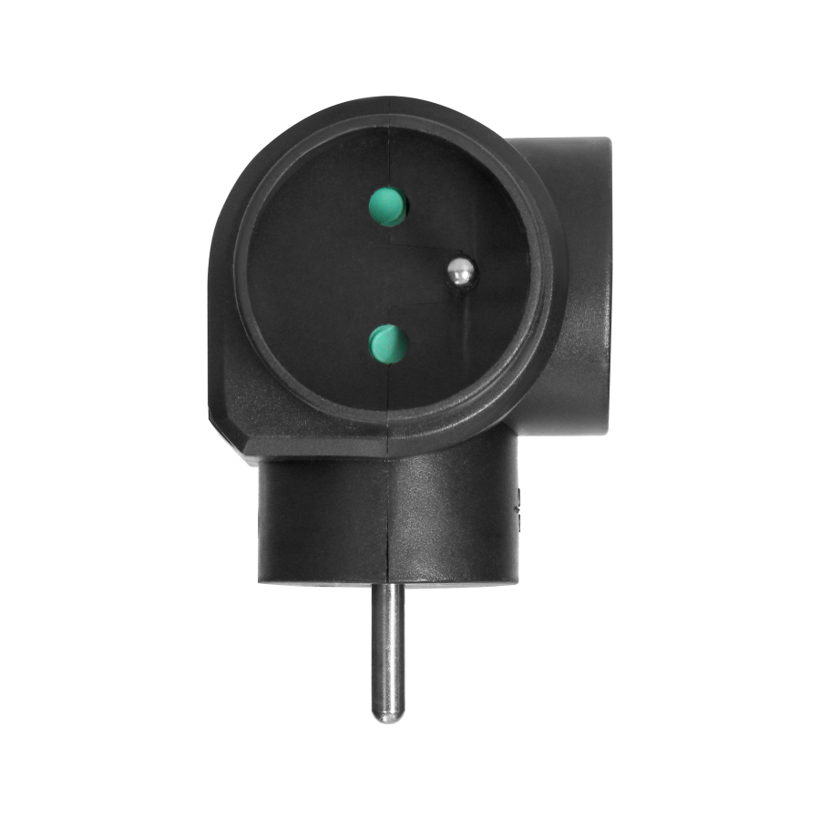 Power splitter 3x2P+E, black