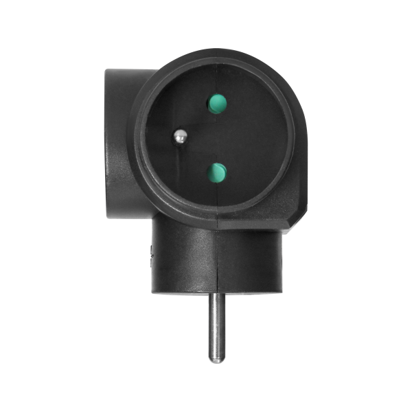 Power splitter 3x2P+E, black