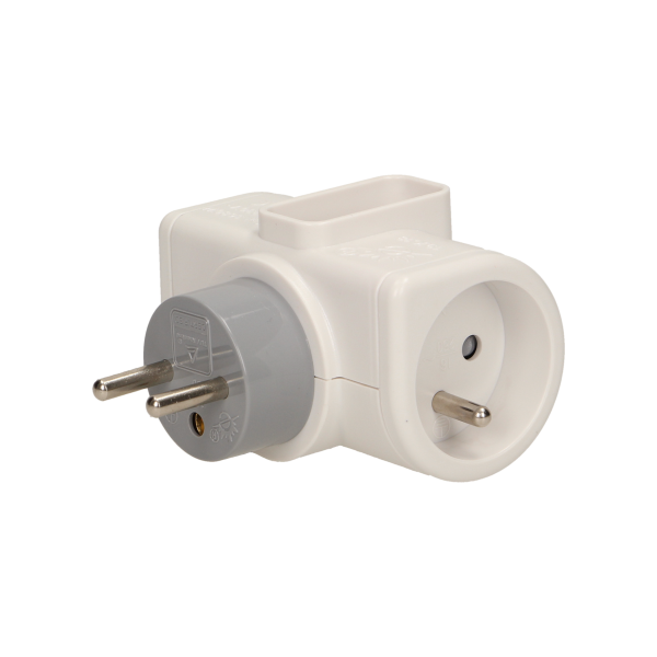 Rotating, triple socket outlet