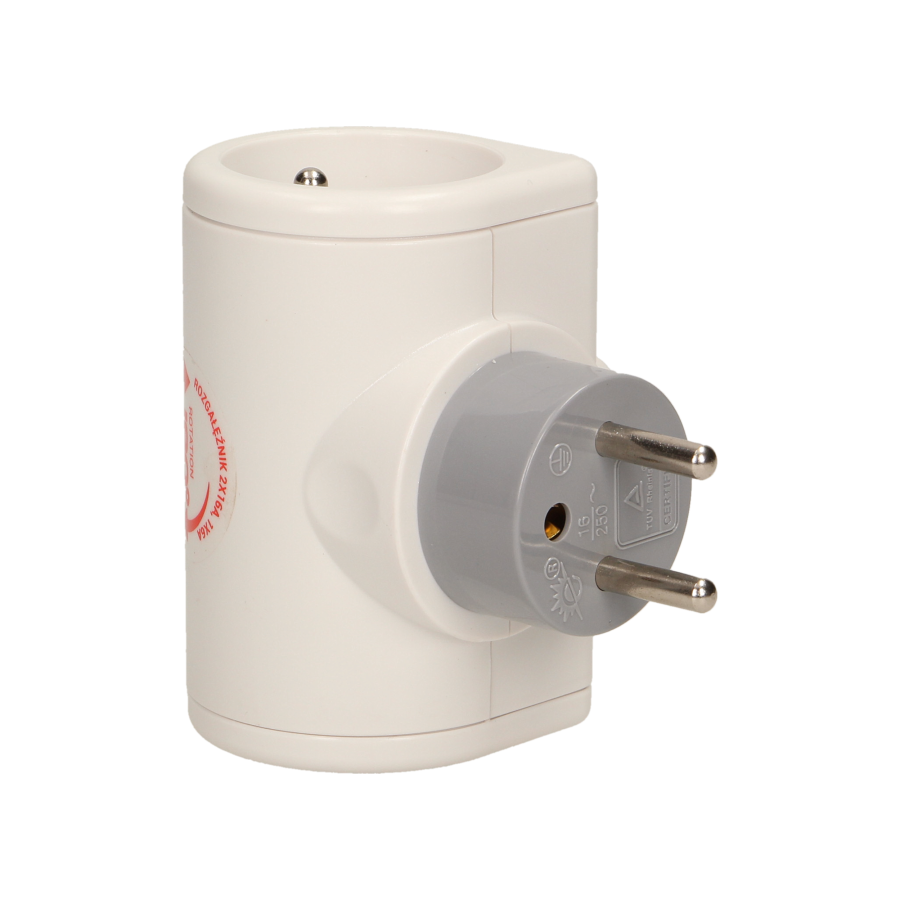 Rotating, triple socket outlet