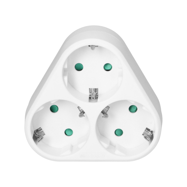 Triple splitter 3x2P+E (Schuko), white