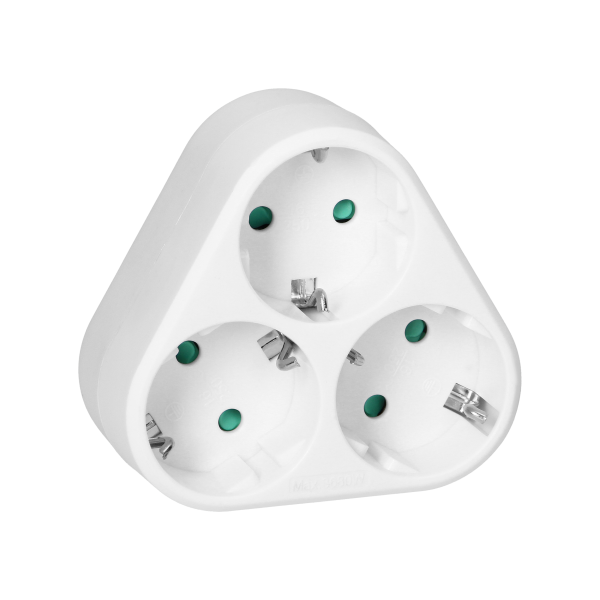 Triple splitter 3x2P+E (Schuko), white