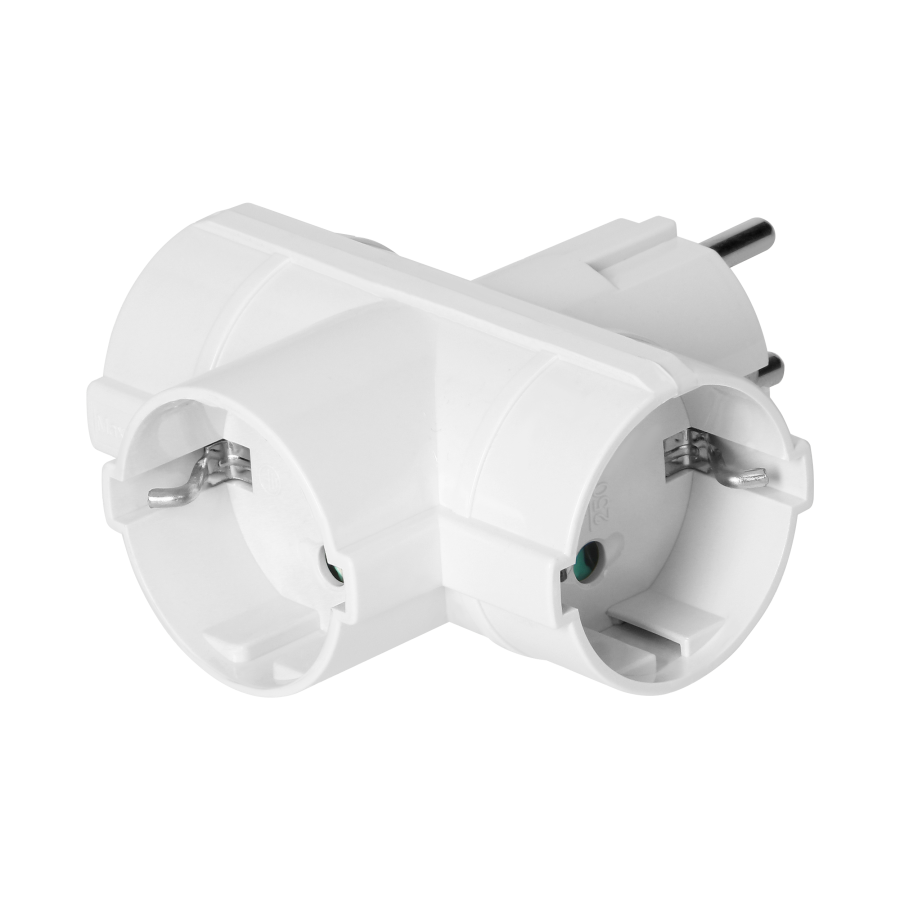 Power splitter 3x2P+E (Schuko), white