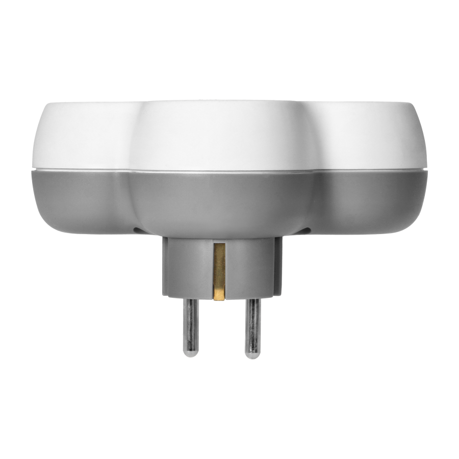 Power socket splitter 3x2P+E (Schuko), white-grey