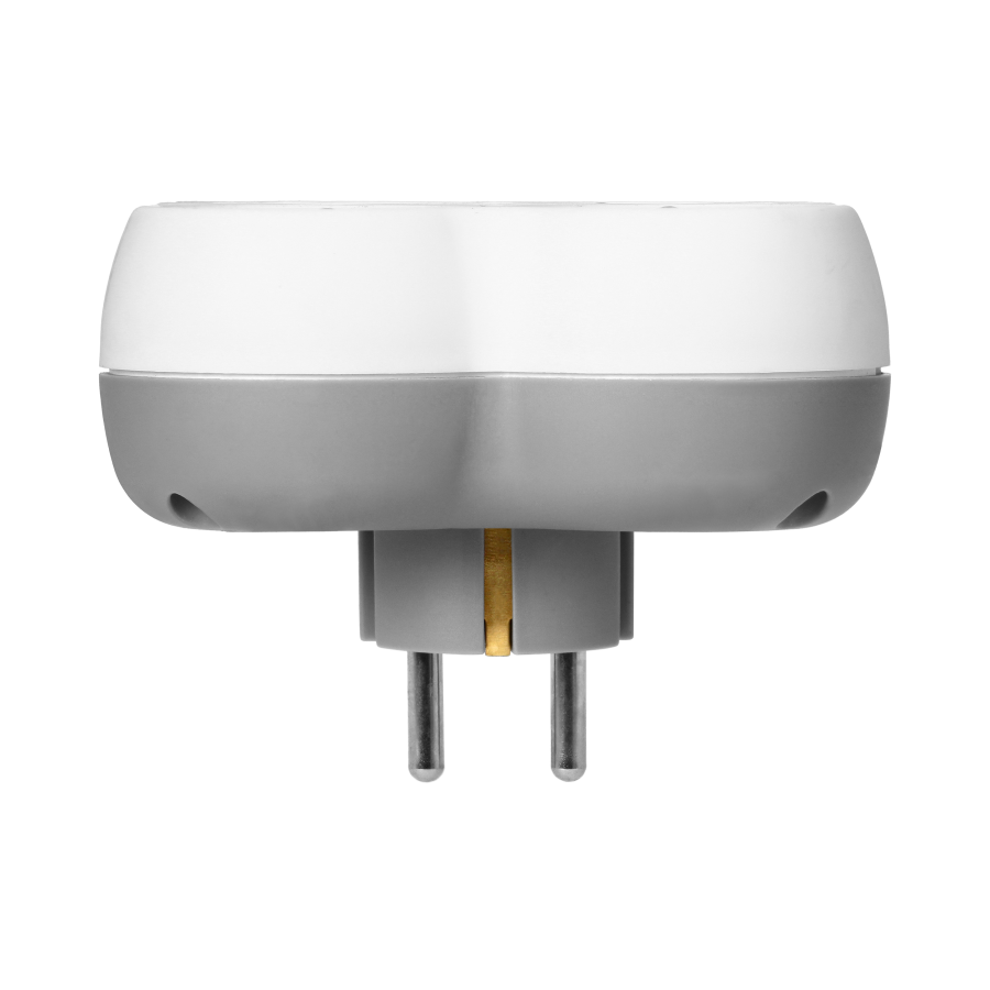 Power socket splitter 4x2P+E (Schuko), white-grey