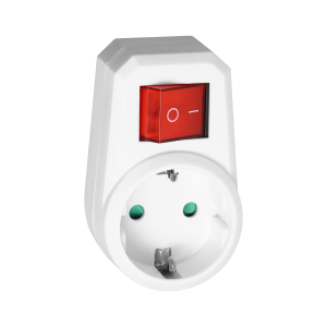 Adapter 1x2P+Z (Schuko) z włącznikiem, biały