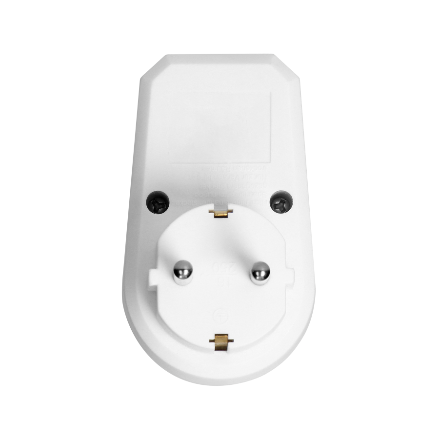 Single power adapter 1x2P+Z (Schuko) with central switch, white