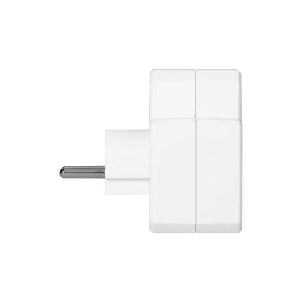 Rozgałęźnik 2x2P+Z (Schuko) z włącznikiem, biały