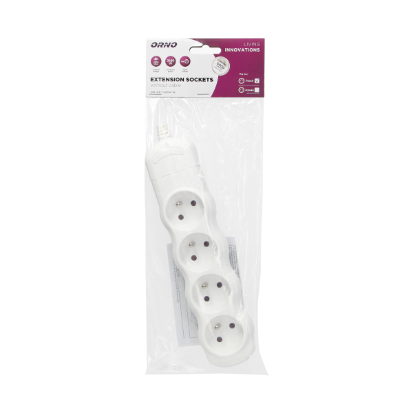 Multi-socket splitter 4x2P+E, white