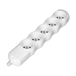 Socket splitter 5x2P+E, white