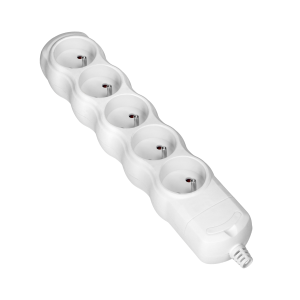 Socket splitter 5x2P+E, white