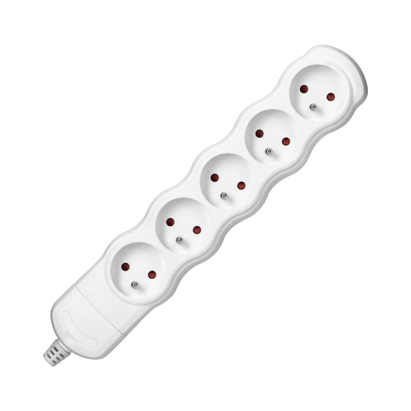 Socket splitter 5x2P+E, white