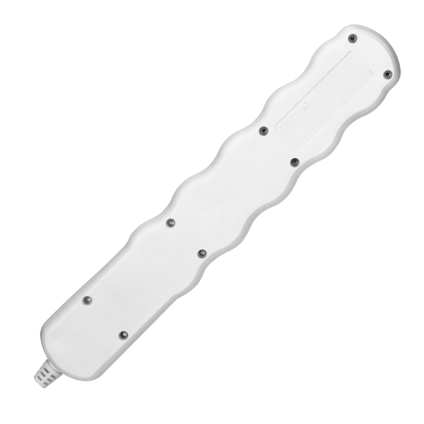 Socket splitter 5x2P+E with central switch, white