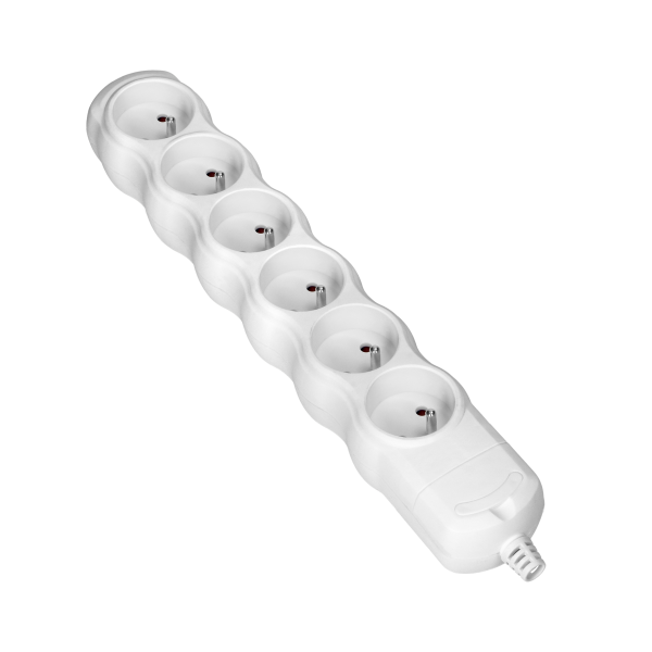 Socket splitter 6x2P+E, white