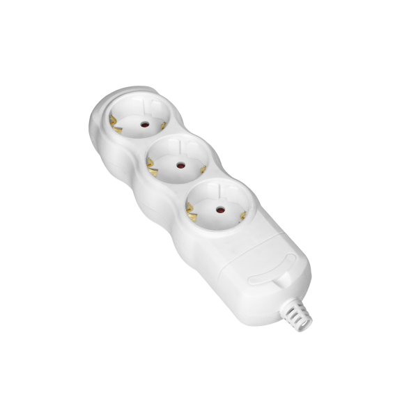 Socket splitter 3x2P+E (Schuko), white