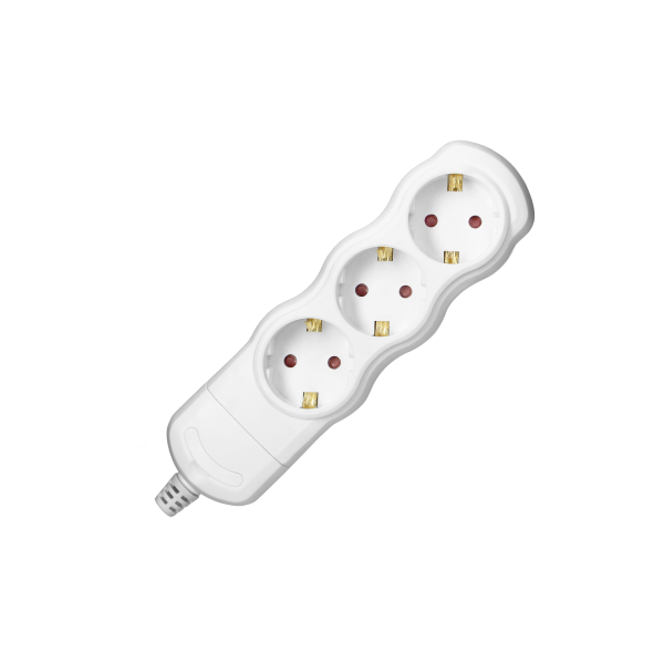 Socket splitter 3x2P+E (Schuko), white