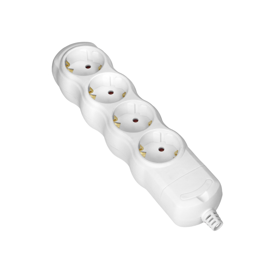 Socket splitter 4x2P+E (Schuko), white