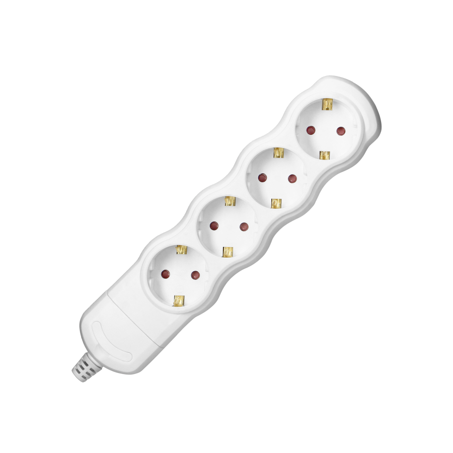 Socket splitter 4x2P+E (Schuko), white