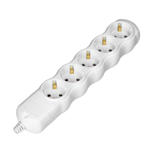Socket splitter 5x2P+E (Schuko), white