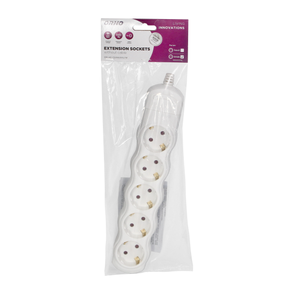 Socket splitter 5x2P+E (Schuko), white