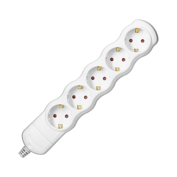 Rozgałęźnik 5x2P+Z Schuko, biały