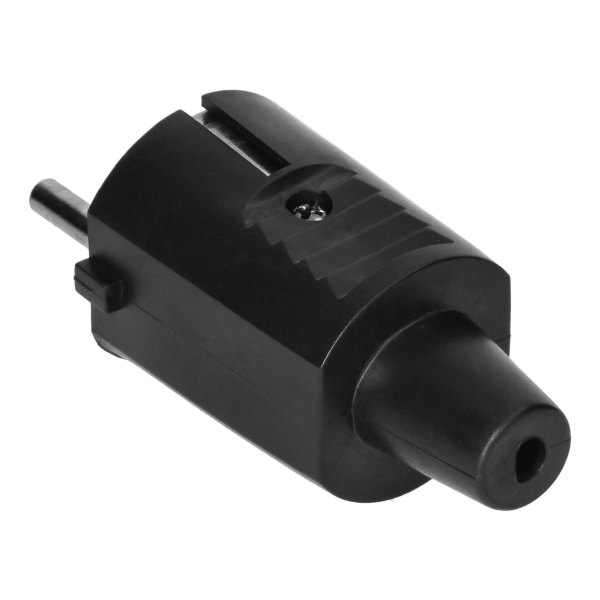 Wtyczka warsztatowa 2P+Z Uni-Schuko, czarna