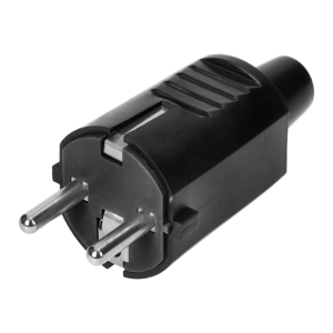 Workshop plug 2P+E Uni-Schuko, black, 24 pcs.
