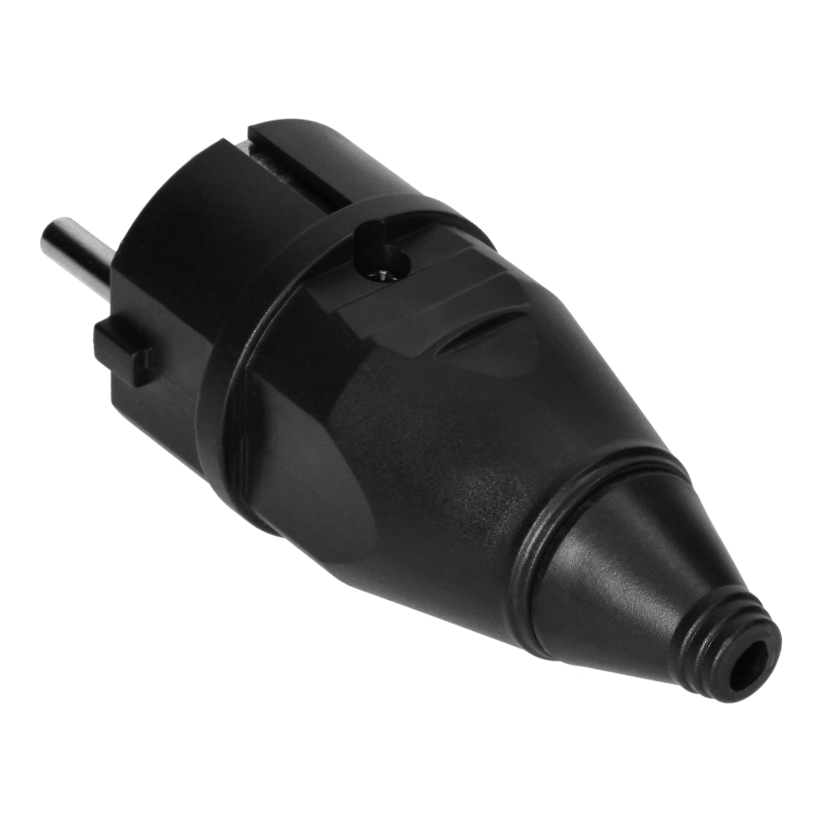 Workshop plug 2P+E Uni-Schuko, black