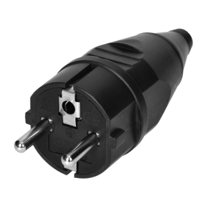 Workshop plug 2P+E Uni-Schuko, black, 24 pcs.