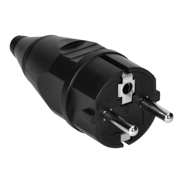 Workshop plug 2P+E Uni-Schuko, black, 24 pcs.
