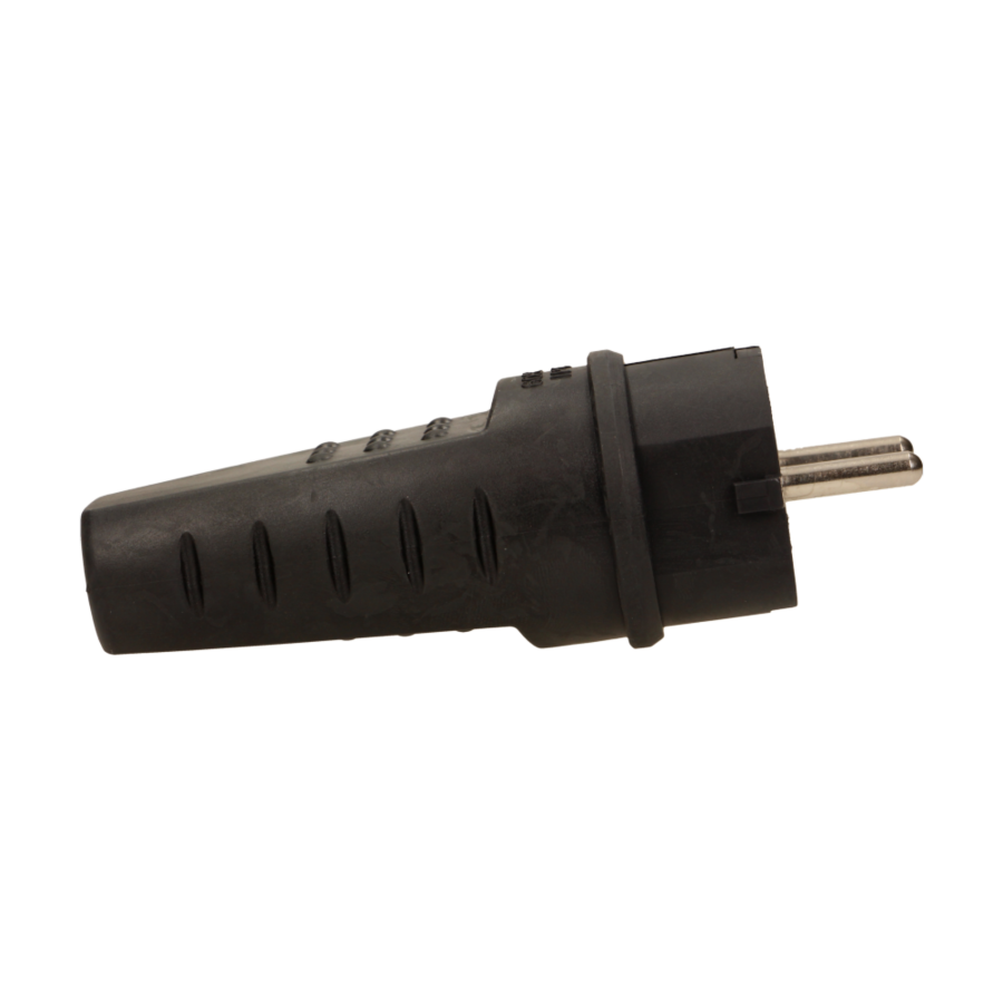Wtyczka gumowa prosta IP44, czarna