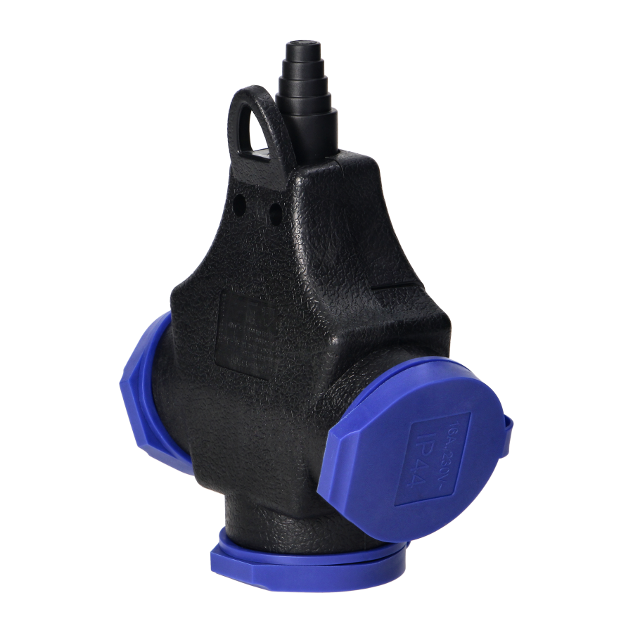 Rozgałęźnik bryzgoszczelny i odporny na uderzenia, IP44, 3x2P+Z, 16A, 230V AC