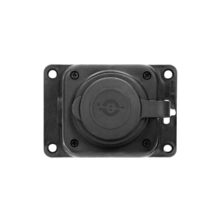 Heavy-duty extension socket, rubber, IP44, 1 socket, flame-resistant casing