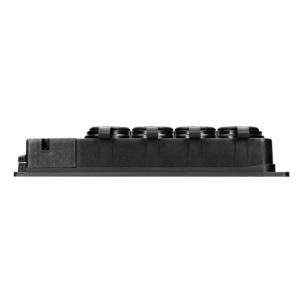 Heavy-duty extension socket, rubber, IP44, 4 schuko sockets, flame-resistant casing