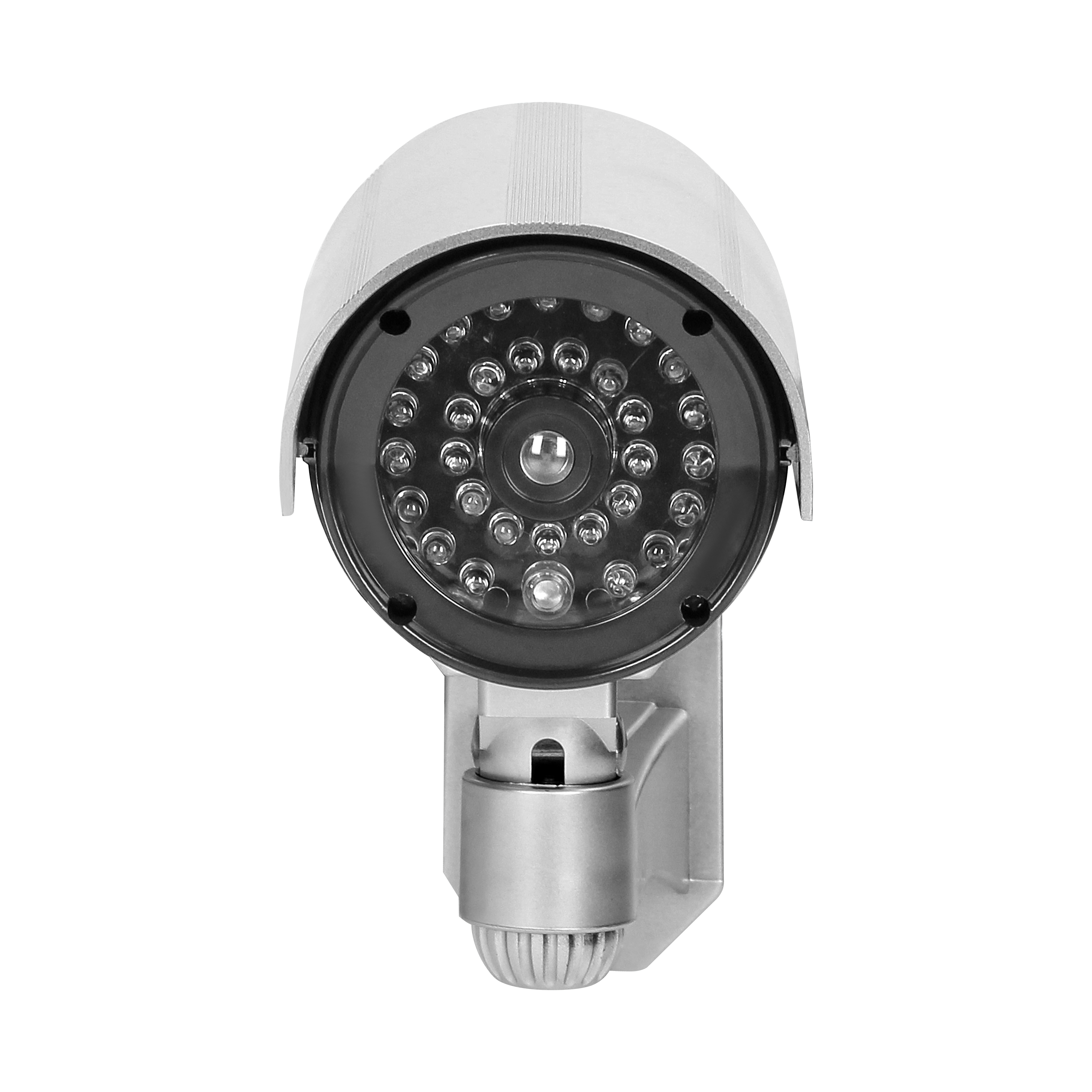 CCTV-Infrarot-Überwachungskamera-Attrappe, batteriebetrieben, Farbe: Silber