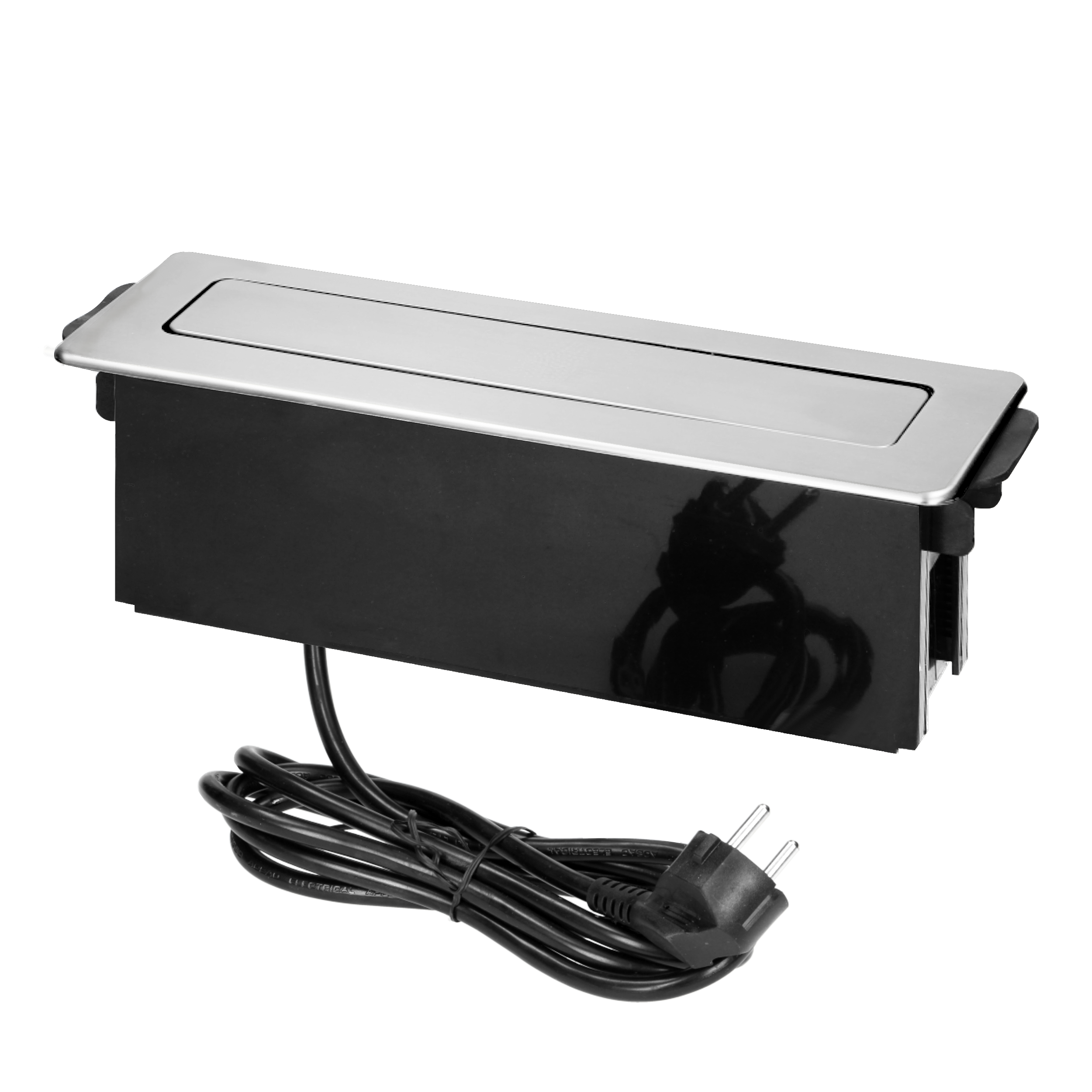 ORNO GM-9014(GS)/B-G Enchufe para mueble retráctil 3 vías con 2 x USB 3680W  Listo para la Conexión con cable Schuko de 2m de …