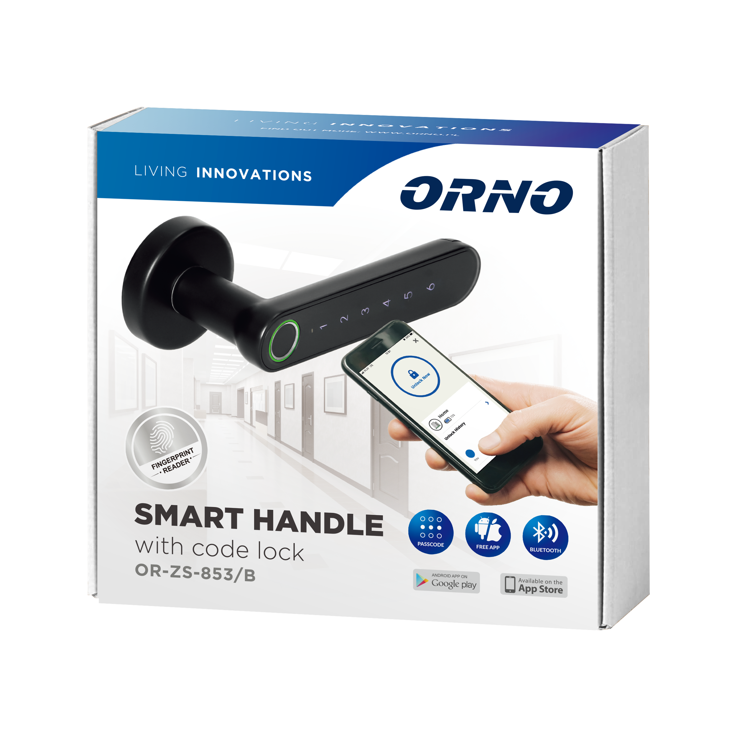 ORNO ZS-853 Serrure Connectée Avec Clavier Tactile et Biometrique - Lecteur  d'Empreintes Digitales, Bluetooth 4.0 (le noir) : : Bricolage