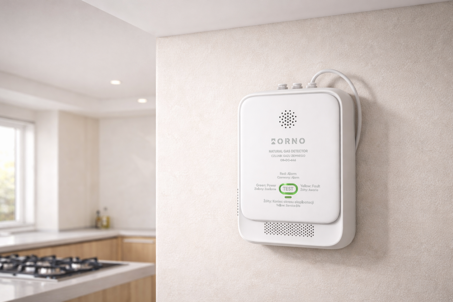 Zamontuj czujnik gazu w domu lub mieszkaniu i na bieżąco monitoruj obecność gazu ziemnego, zwiększając bezpieczeństwo domowników.